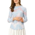 thumbnail image 5 of Unique Bargains Women's Floral Chroect Lace See Through Color Block Blouse, 5 of 7