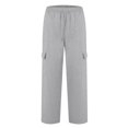thumbnail image 4 of kaltagled Sweatpants Women Wide Leg Cargo Joggers High Waisted Drawstring with Pockets Outdoor Athletic Casual Pants​​ Soft Comfy Hiking Workout Jogger Lounge Loose Sweat Pants, 4 of 5