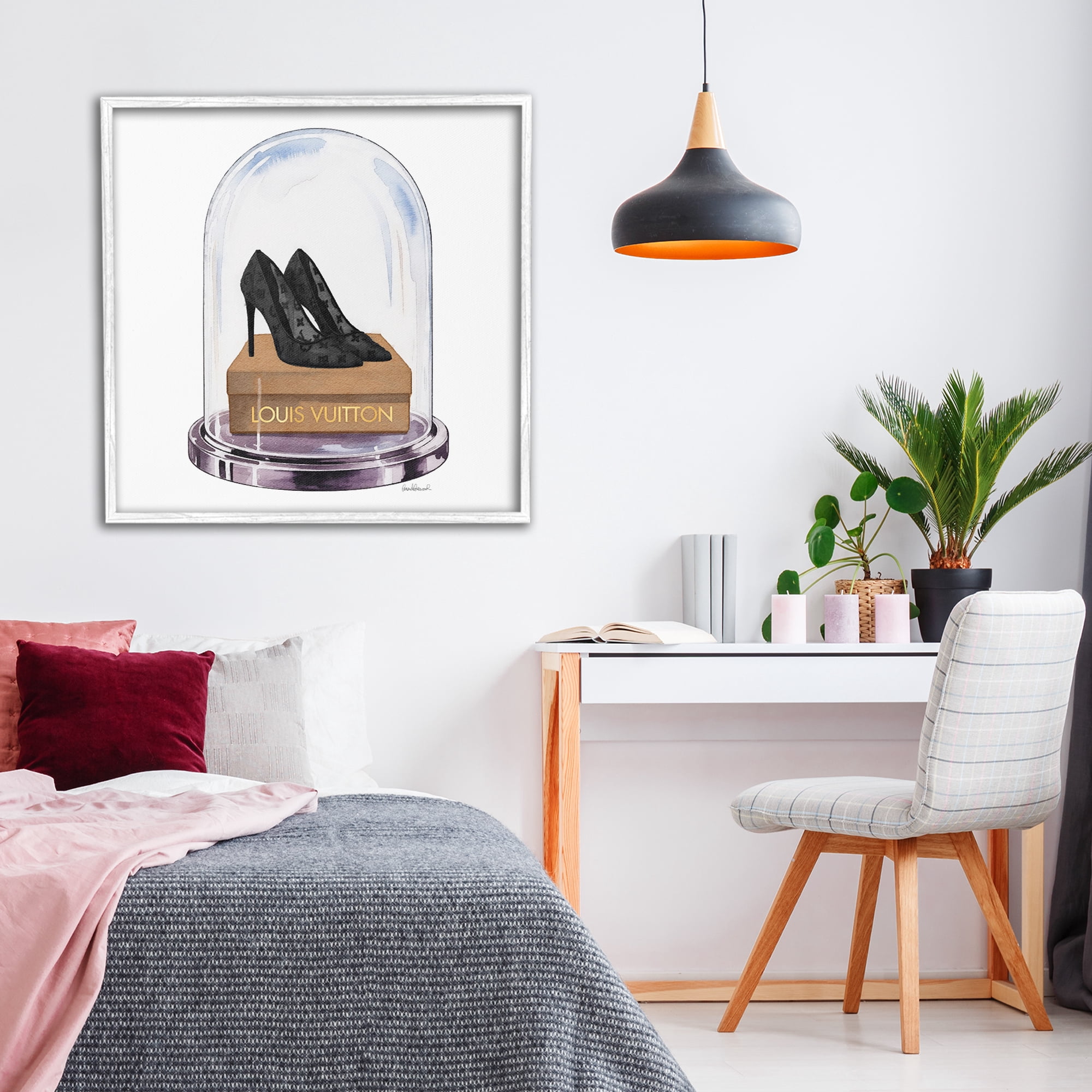 Stupell Industries Black Heels in Bell Jar White Framed Giclee Art, design by Amanda Greenwood