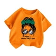 thumbnail image 3 of Shirts for Girls 8-10 Kid Girls Cute Graphic Printed Round Neck Short Sleeve Tee Summer Casual T Shirt Tops Orange, 11-12 Years, 3 of 5