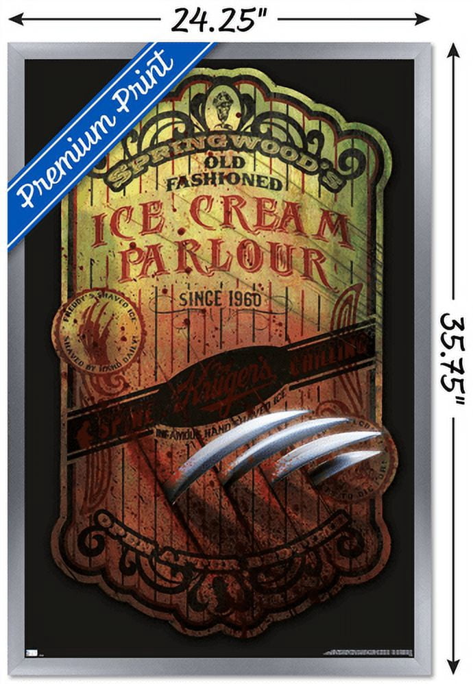 A Nightmare on Elm Street - Ice Cream Parlor Wall Poster, 22.375" x 34", Framed