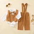thumbnail image 5 of Ruiwill Newborn Boy Outfits Fall Winter Boys Two Piece Outfit Solid Color Long Sleeve Tops And Pants Set, 5 of 7