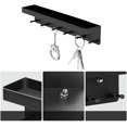 thumbnail image 2 of Key Holder, Black Key Holder, Key Storage Box, Hook Bar With Shelf, Wall Storage Box With 6 Hooks, Suitable For Kitchen And Office (Black), 2 of 5