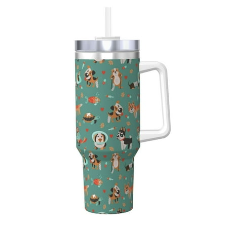 

Zeuib Veterinary Clinics Printed Insulated Stainless Steel Hot/Cold Coffee Cup 40oz Ice Bully With Handle Tumbler with Straw and Handle Insulated Water Bottle Travel Mug Cup