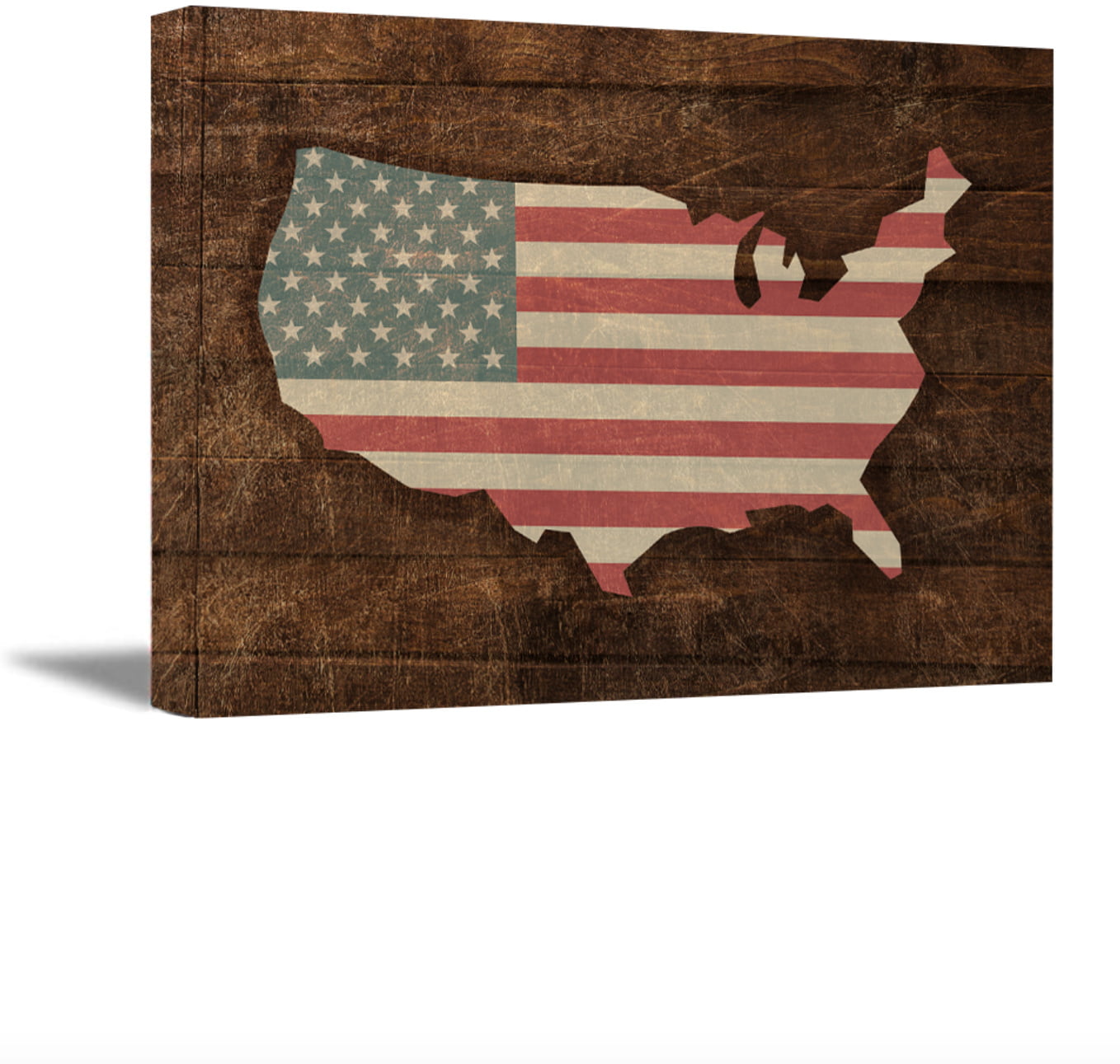 American Flag Art US Canvas United States Map USA Art