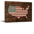 thumbnail image 1 of Awkward Styles American Flag Map Canvas Art Retro Rustic Style Art USA Map American Flag Wall Art USA Wall Decoration American Canvas Wall Art, 1 of 5
