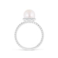 thumbnail image 2 of ANGARA Japanese Akoya Cultured Pearl Twisted Rope Shank Ring in 14K White Gold for Women | June Birthstone, Birthday, Anniversary, Jewelry Gift for Women | Pearl Ring, 2 of 8