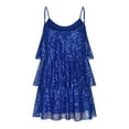 thumbnail image 3 of qolati Women's Glitter Sequin Dress Causal Loose Fit Spaghetti Strap V Neck Cocktail Dancing Mini Dress Fashion Sparkly Layered Evening Party Club Dress Holiday Outfits, 3 of 5