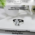 thumbnail image 5 of Solitaire 3 Ct Oval Engagement Ring for Women Sterling Silver CZ Ginger Lyne Collection, 5 of 7