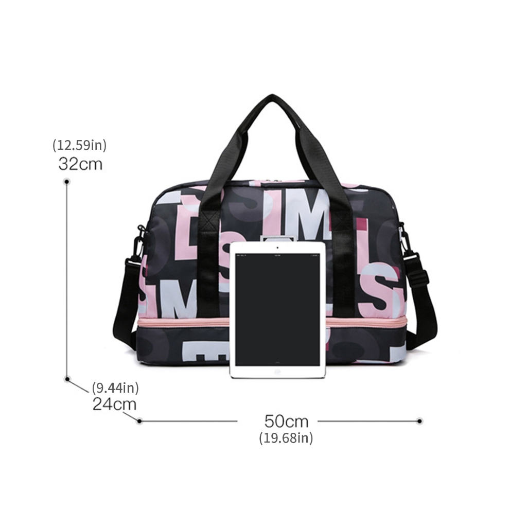 Spacious Sports Bag With Shoe Storage Lightweight Oxford Handbag For Fitness Travel And Daily Commute