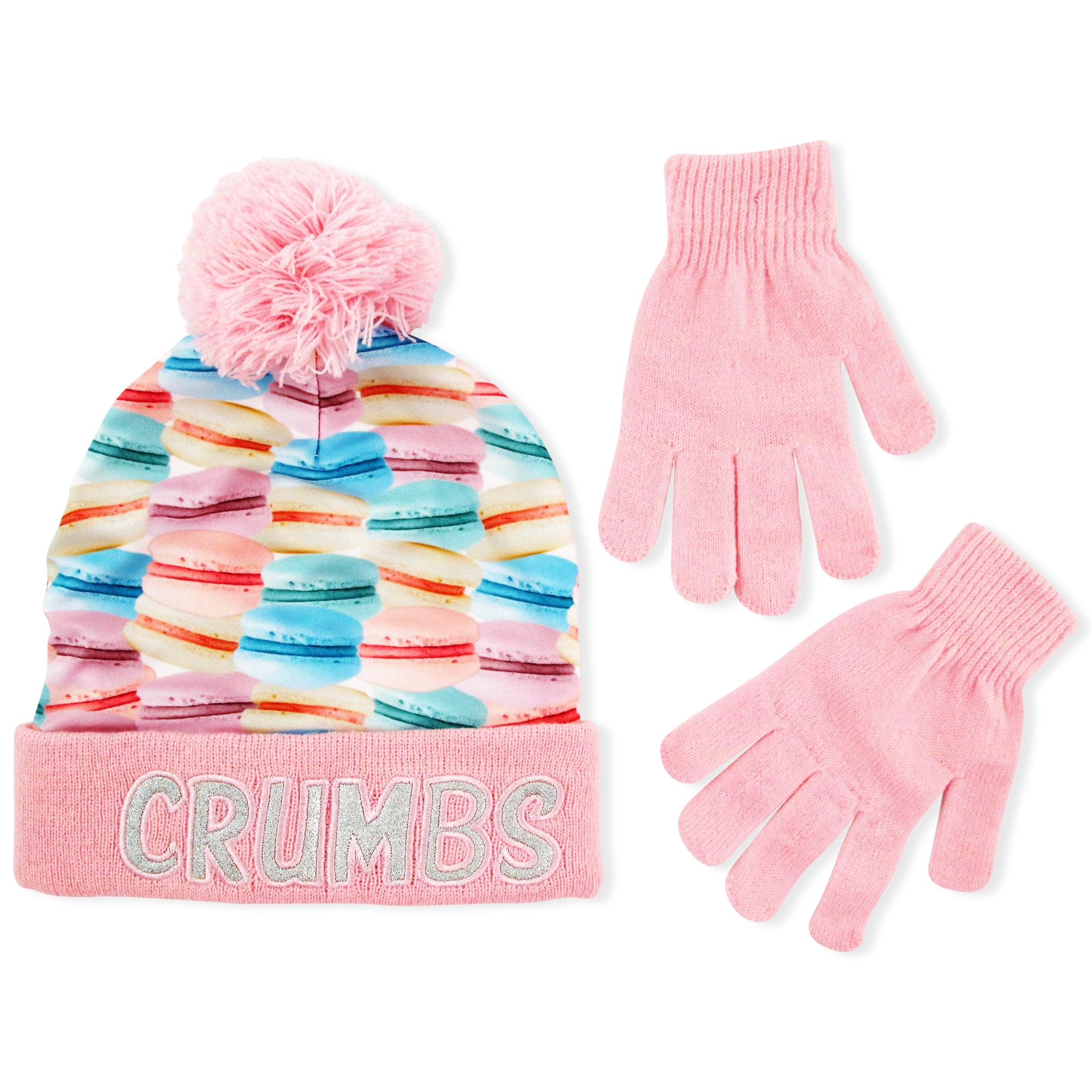 little girls hat and glove set