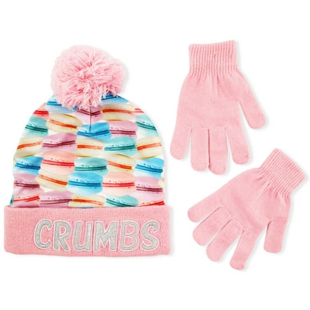 Cuffed Beanie Hat and gloves Cold Weather Set, Little Girls, Age (Best Cold Weather Hat Reviews)