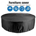 thumbnail image 1 of SHAR Couvertures de Meubles de Patio Couvertures de Meubles d'Extérieur Couverture de Table Ronde Imperméable Couverture Robuste Toile Anti-Poussière Résistant UV Noir 280x110cm, 1 of 5
