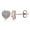 Pink, variant on 1/10 Cttw Diamond Heart Stud Earrings for Women in Sterling Silver (Color H-I / Clarity I2-I3)