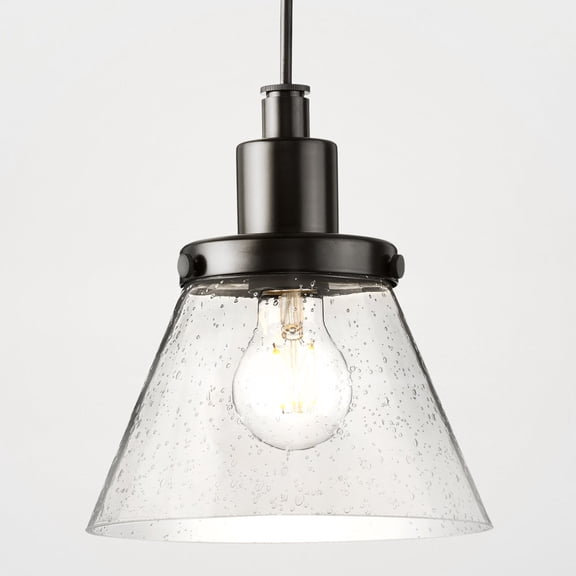 Luxury Modern Farmhouse Pendant, Matte Black, UHP4670