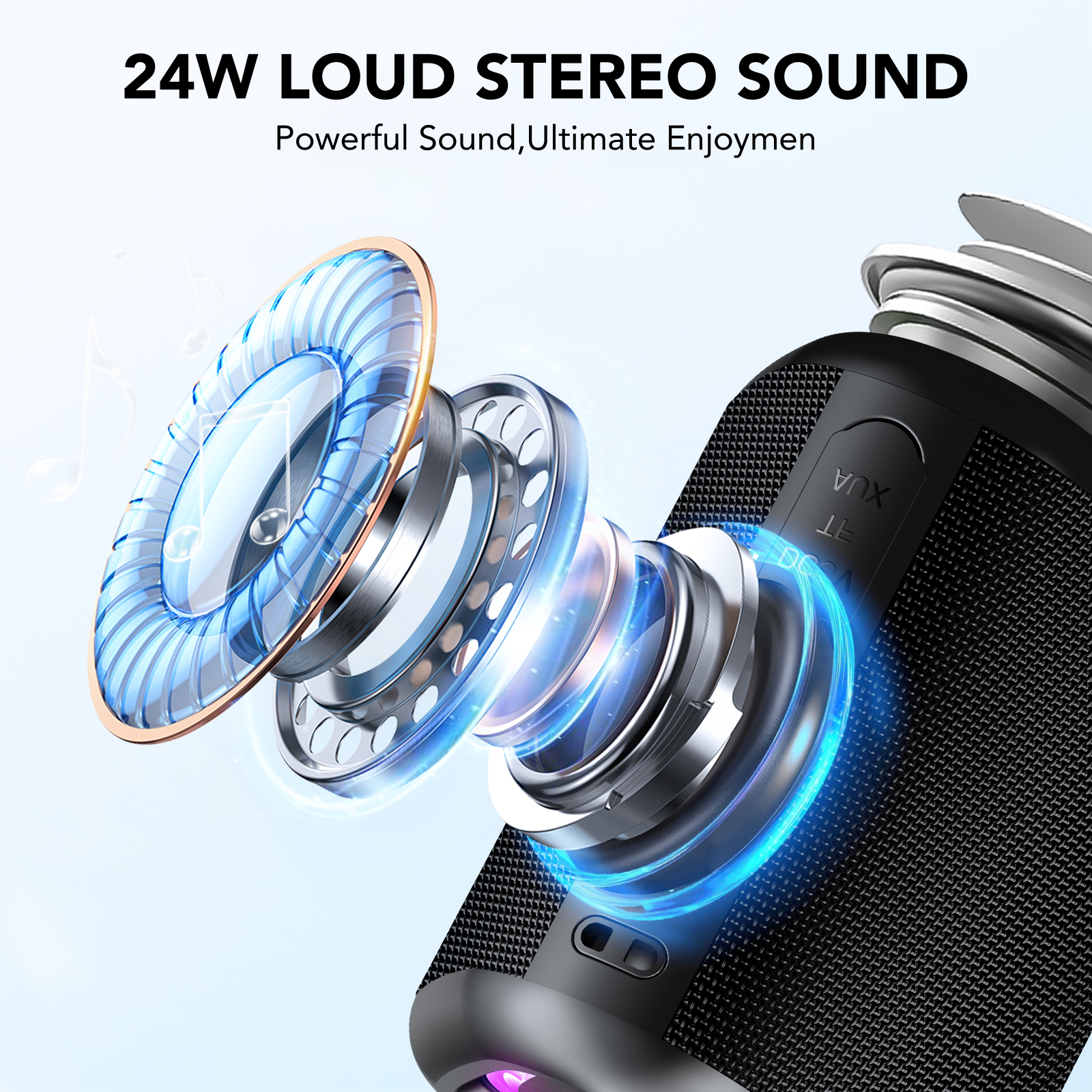 CASCHO Portable Bluetooth Speaker with LED Lights photo 2