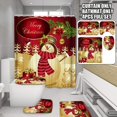 thumbnail image 4 of Juego de 4 piezas de cortina de ducha navideña, cubierta de inodoro, alfombrilla, juego de molduras navideñas para baño, 180*180+45*75 （A, 4 of 5