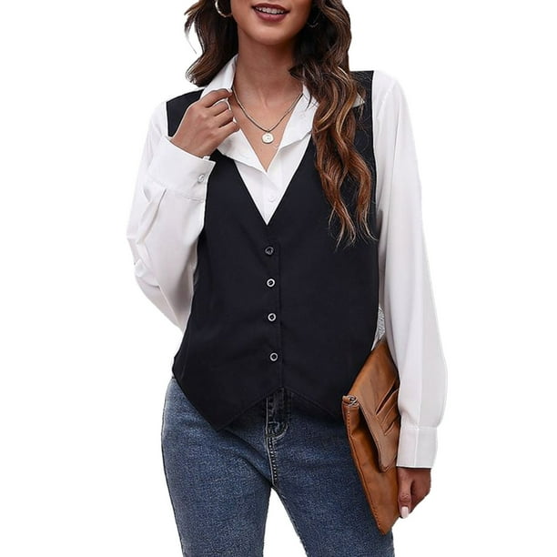 Camisa Larga Con Chaleco Mujer Chaleco Con Camisa Integrada Sahara
