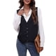 thumbnail image 2 of Blusa con dobladillo alto y bajo Ticfox para mujer, escote en V, manga larga, diseño aerodinámico, 2 of 8