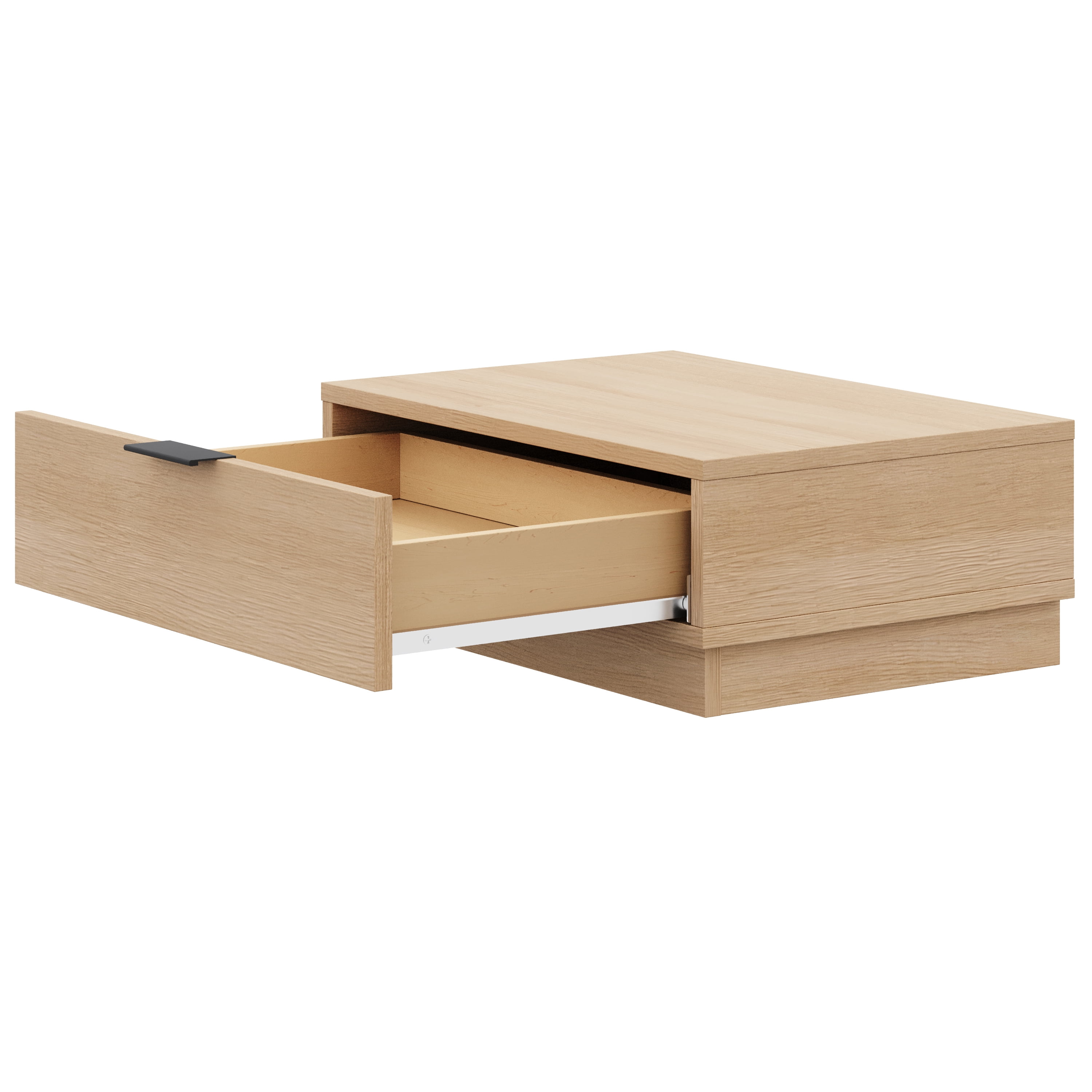 Nexera Satori 1 Drawer Nighstand, Set of 2, Natural Blonde Oak