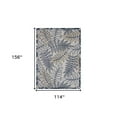 thumbnail image 3 of HomeRoots 10' X 13' Ivory And Navy Floral Non Skid Indoor Outdoor Area Rug, 3 of 6
