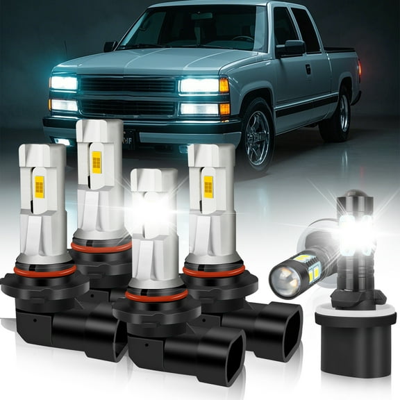 For Chevy Silverado 1500 1999-2002 LED Bulbs,9005 9006 880 LED Headlight High Low Beam   Fog Light Kit 6000K White