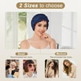 thumbnail image 4 of THXSILK Silk Bonnet, Silk Bonnet for Sleep, 100% Pure Natural Mulberry Silk, Silk Hair Bonnet with Elastic Band, Blue, M, 4 of 6