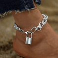 thumbnail image 1 of Hip Hop Lock Anklet Bracelet Silver Lock Pendant Ankle Chain Punk Thick Chain Lock Foot Chain Beach Anklet, 1 of 5