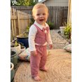 thumbnail image 5 of RUINIXCW Baby Boys Fall Outfit, Plaid Long Sleeve Romper with Pants and Bow Tie, 5 of 8