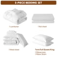 thumbnail image 2 of Sonoro Kate 5 Pieces Twin Comforter Set, Bed in a Bag for All Seasons, Soft Bedding Set with Comforter, 1 Flat Sheet, 1 Fitted Sheet, 1 Pillowcases, 1 Pillow Shams, Dark Gray, 2 of 7