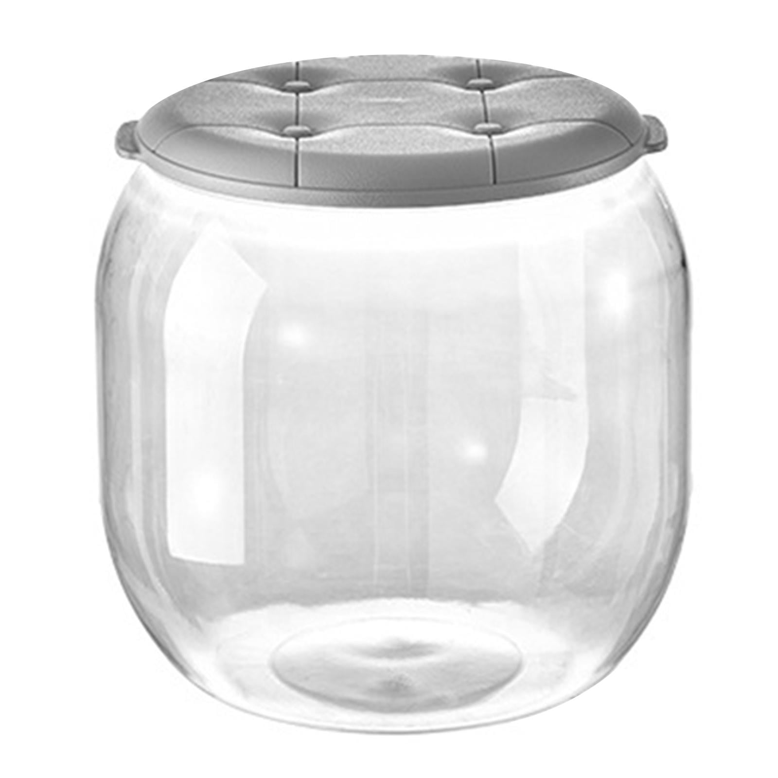 Clear Toy Storage Bucket Toy Box Chest Portable Dustproof Building Blocks Storage Box Shoe Stool for Kids Room Household Kitchen Indoor Round Gray