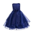 thumbnail image 2 of Ekidsbridal Satin Ruffles Organza Flower Girl Dress Elegant Wedding Pageant Birthday Party Formal Evening Gown 012S 2, 2 of 3