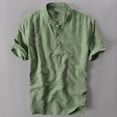 thumbnail image 2 of Ausyst Summer Shirts For Men Summer Men's Cool And Thin Breathable Collar Hanging Dyed Gradient Cotton Shirt Clearance, 2 of 3