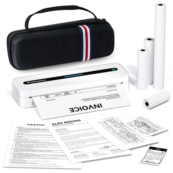 Phomemo Portable Printers Wireless for Travel, M832 Bluetooth Inkless Thermal Printer Support 8.5''x11'' US Letter & A4, Mobile Printer for Phone Lap