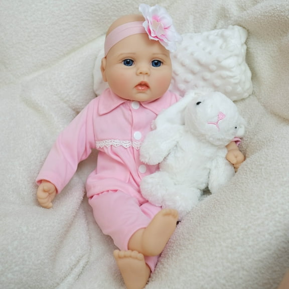 Finished 18Inch 45cm Reborn Baby Dolls That Look Real Handmade Realistic Newborn Baby Doll Machine Wash'n Dry Doll Playset Lifelike Baby Girl Doll Toys Set for Birthday Gift for Kids