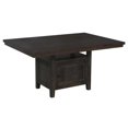 thumbnail image 3 of Rustic Dark Oak Wood 7pc Dining Set with Table and Beige Linen Chairs, 3 of 5