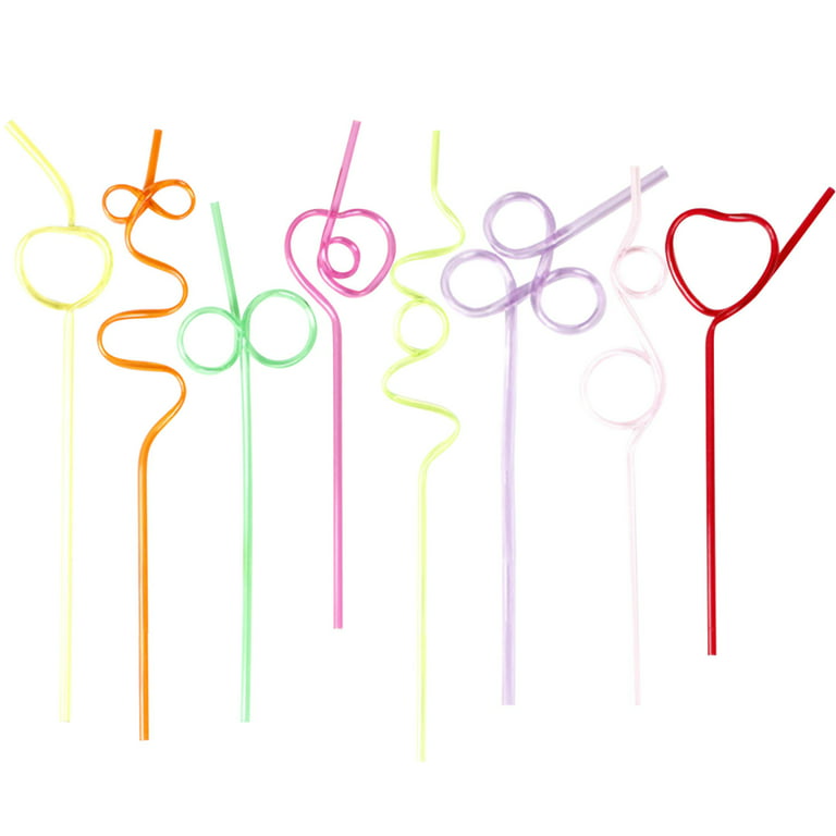 Valentines Day Cards for kids,Set of 32 Crazy Straws Bulk, Valentines Day  Gifts for Kids Colorful Valentine Exchange Cards Loop Reusable Drinking