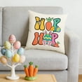 thumbnail image 5 of Uutvery Easter Pillow Cover, Rabbit Egg Design Imitation Linen Cushion Case, Sofa Bedhead Home Decoration, 17.72x17.72 Inches, 5 of 6