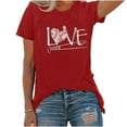 thumbnail image 4 of LYXSSBYX Plus Size Womens Shirts Clearance Women's Baseball Sport Printed T-Shirt with Round Neck and Short Sleeved Top, 4 of 4