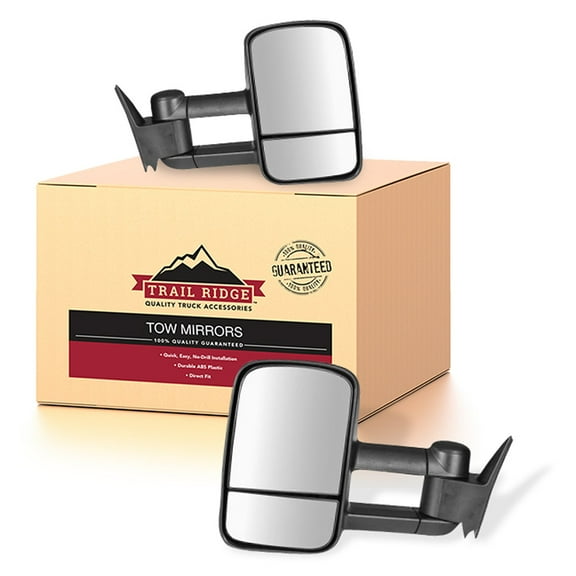 Trail Ridge Tow Mirror Manual Black Pair Set of 2 for GM C/K Pickup SUV New TR00007