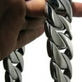 thumbnail image 4 of Mens Huge Chain 316L Stainless Steel 30 MM Wide Chunky Cuban Link 28" inch x 30MM Big Necklace, 4 of 6