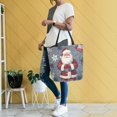 thumbnail image 4 of FORMRS Womens Canvas Tote Bag with Zipper Inner Pocket Shoulder Handbag, Christmas Santa, 4 of 7