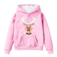 thumbnail image 5 of Little Girls Graphic Hoodie Merry Christmas Print Hooded Sweatshirt Festive Pullover Top Fall Fashion Clothing Size 7-8T ,Pink, 5 of 5