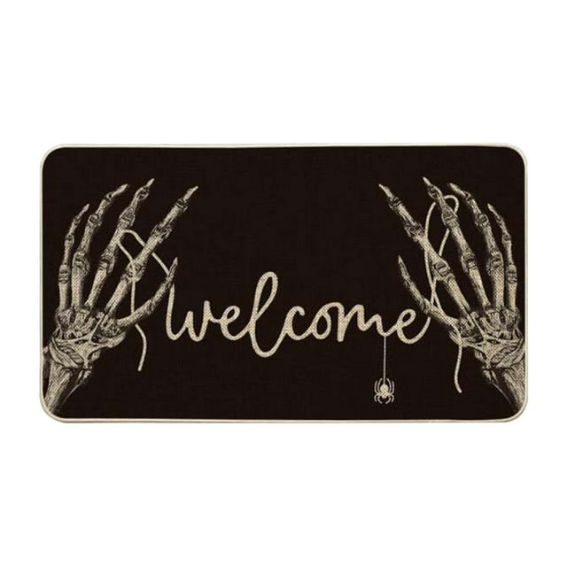 Style C Halloween Doormat Orange Multicolor Polyester 16X23.62 Inches Non Slip Entryway Rug For Front Door Multicolor