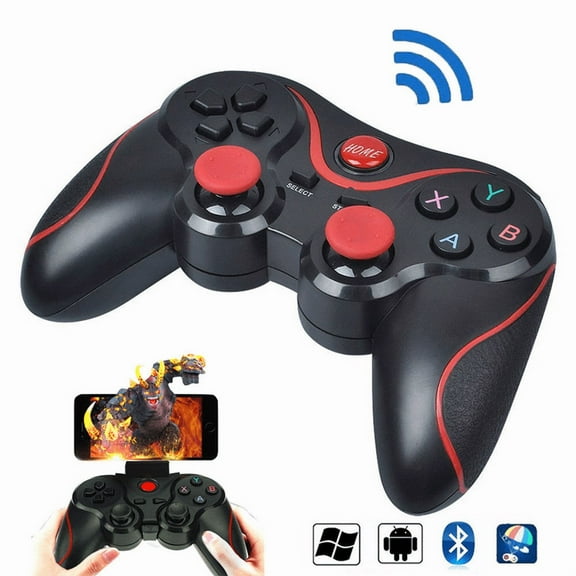 Universal Wireless Bluetooth Gamepad Controller for Android TV/Phone/PC/Tablet. 3.0 Joystick Remote, Best Gift for Gaming (Black-Red)