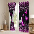 thumbnail image 4 of Feelyou Fashion Monogrammed L Black Out Curtains, Bling Butterfly Animal Curtains Pack of 2 (42x63 Each), Black Pink Sequin Print Bedroom Curtains, Window Curtains Bedroom Decor, 4 of 7