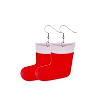 SUSHANG Christmas Leather Earrings Christmas Dwarf Leather Earrings Christmas Hat Shoes Earrings Snowflake Earrings
