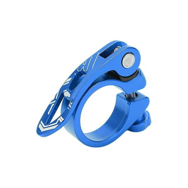 BOLANY MTB Bike Seatpost Clamp, Aluminum Alloy Quick Release, 34.9mm, Blue