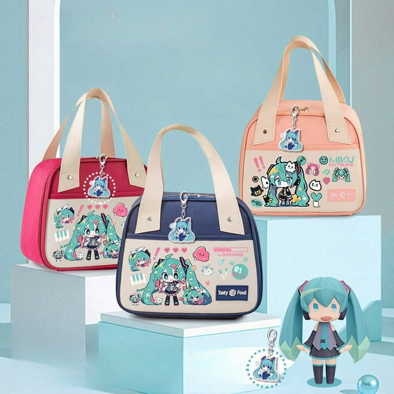 Kawaii Hatsune Miku Lunch Bag Insulated Bento Pack Portable Large