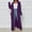 Purple, variant on Hauaitttt Women Casual Long Sleeve Knitted Open Front Fashion Loose Elegant Warm Sweater Pocket Long Sleeves Coat plus Size Dress Coat Hooded Cardigan Wool Coat Loose Overcoat Leopard Trim Anorak